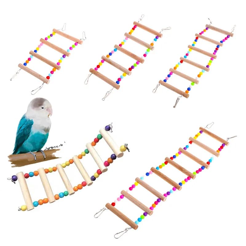 Échelles de perroquets pour animaux de compagnie, jouets d'escalade pour oiseaux, jeu d'oiseaux, accessoires de perruches Calopsita, escaliers avec jouets IkAgaporhéritage