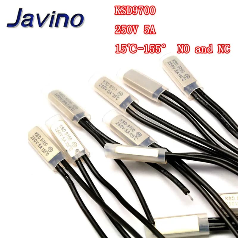 Javino – interrupteur de température à disque bimétallique, 250V, 5a, 15 ~ 155 degrés, fermeture normale, Thermostat fermé, protecteur thermique, 1 à 20 pièces