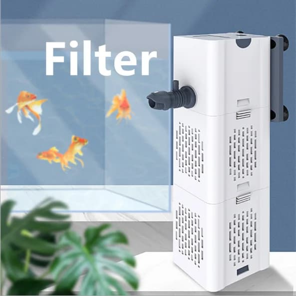 Filtre pour Aquarium, pompe de Circulation de Purification d'eau trois en un, petite pompe Submersible intégrée, aération silencieuse