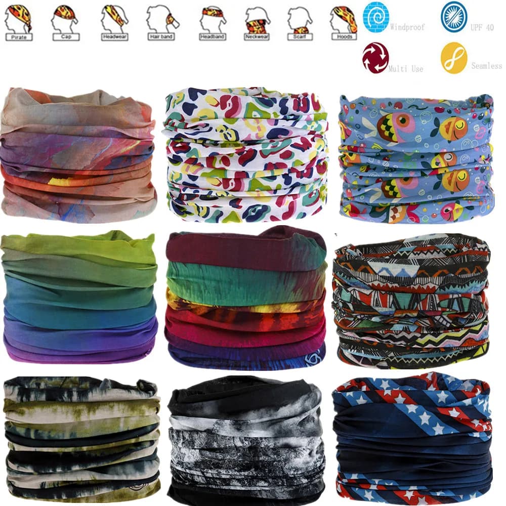 1751-1800 Camouflage sans couture magique Bandana cache-cou Paisley bandeau cyclisme pêche Tube visage bouclier hommes femmes écharpe