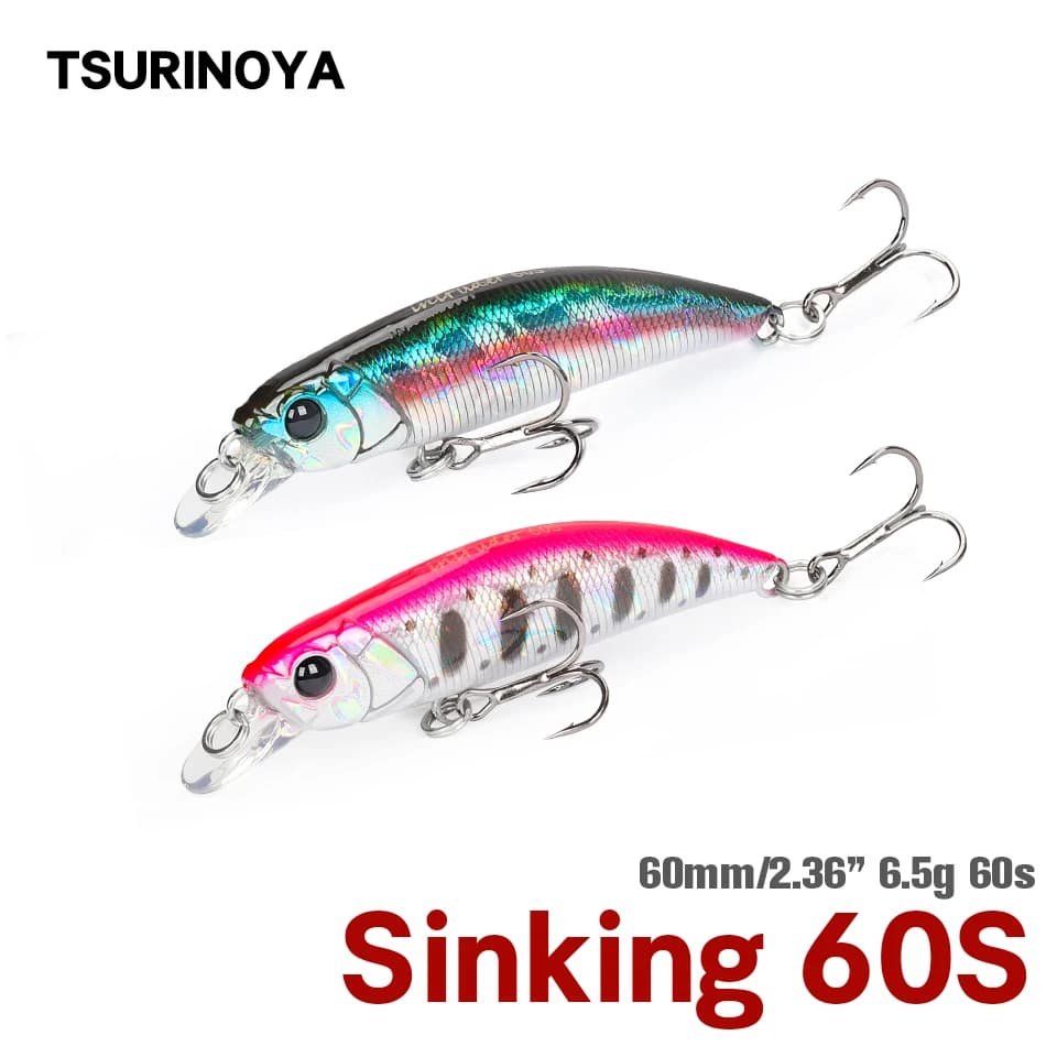 TSURINOYA DW107 leurre de pêche méné coulant nouveau modèle 60mm 6.5g appâts durs artificiels truite brochet bar Jerkbait Wobbler