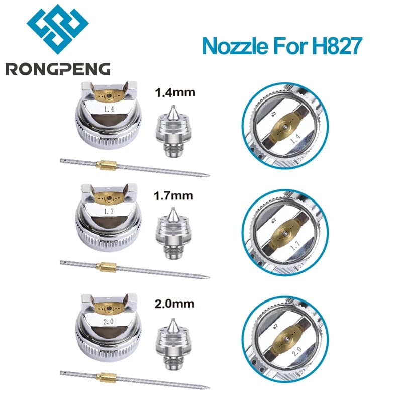 LearGPENG 1.4mm 1.7mm 2.0mm HVLP Pistolet à Peinture Buse illac Cap Kit Outil Pneumatique Pour H-827 Aérographe