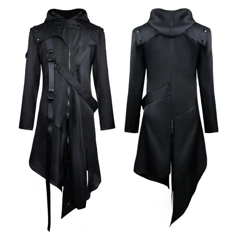 Manteau à capuche pour homme, veste à manches longues, style gothique, pour Halloween, Costumes Cosplay