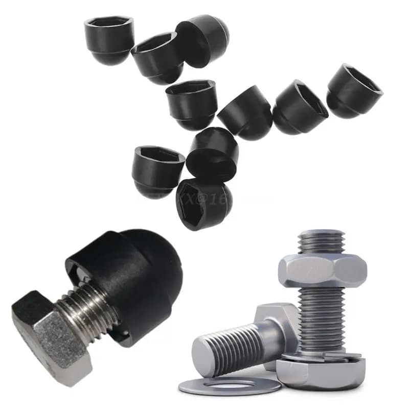 Couvercle de Protection de dôme d'écrou de boulon M6 M8 M10 M12, 10 pièces en plastique hexagonal exposé