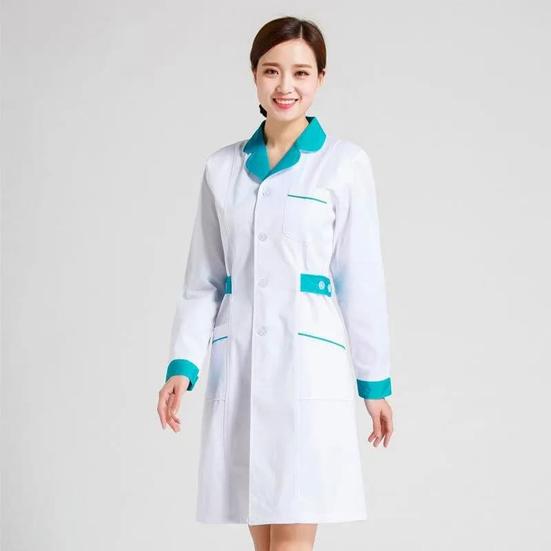Uniformes d'infirmière à manches longues, manteau blanc de laboratoire, Service de médecin, salopette d'infirmière, Service de pharmacie, uniforme de Salon de beauté 3XL