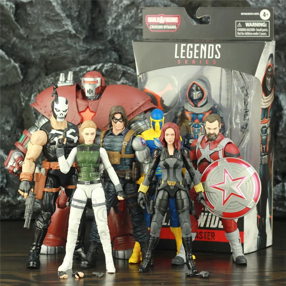 Hasbro ML Black Widow Taskmaster Red Guardian Figurine d'action de 6 pouces Yelena Belova Crimson Dynamo Toys