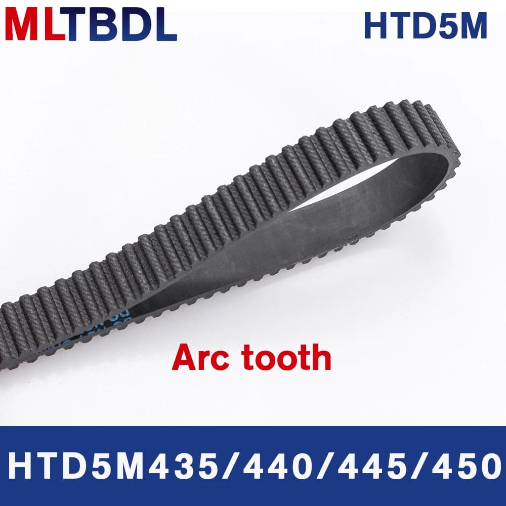 HTD 5M courroie de distribution 435/440/445/450mm longueur 10/15/20/25mm largeur 5mm pas poulie en caoutchouc dents de courroie 87 88 89 90 courroie synchrone