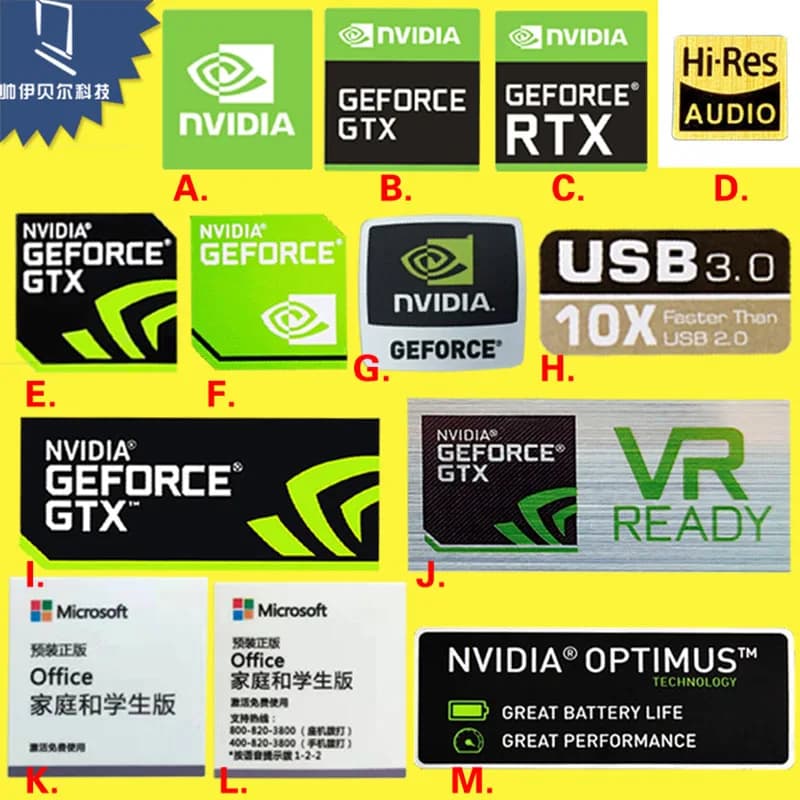 Autocollant décoratif étanche et résistant aux hautes températures, carte graphique NVIDIA GTX GEFORCE pour ordinateur portable et de bureau, nouvelle collection