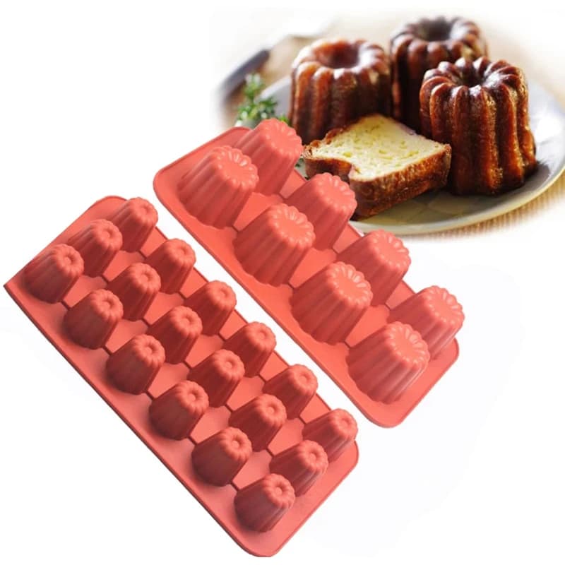 8/18 trous Caneles Silicone moule Muffin Cupcake plateau de cuisson Bordelais cannelé gâteau Pudding moule bricolage cuisson cuisine accessoires