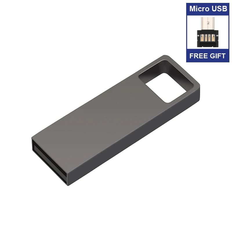 Clé USB étanche en métal, 256 go, 32 go 64 go 128 go, clé USB 4 go 8 go 16 go, clé USB 2.0, type c ou micro adaptateur gratuit