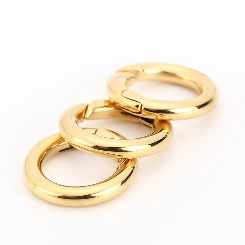 Mousqueton en Acier Inoxydable Doré de 20mm avec Fermeture à Ressort, pour la Fabrication de Bijoux, DIY, 3 Pièces