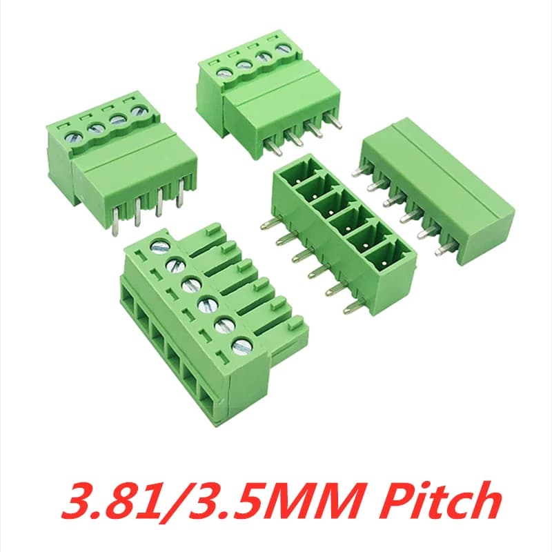 Connecteur de nuit de borne à vis PCB, prise d'en-tête de broche de fiche, 15EDG, 3.81mm, 3.5mm, KF2EDG, 2 P, 3 P, 4 P, 5 P, 6 P, 7 P, 8P, 10 pièces
