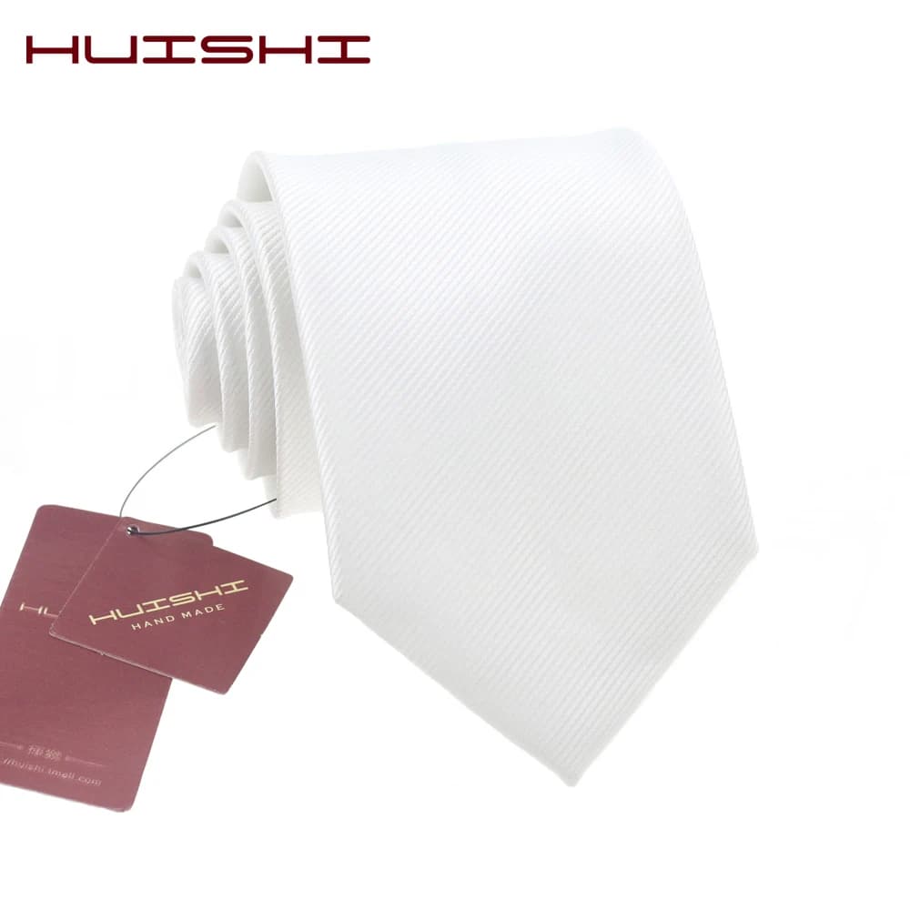 Cravate de la présidence blanche imbibée pour hommes, matériau en polyester imperméable, cadeau de mariage, document solide masculin, accessoires de cou formels, vente en gros
