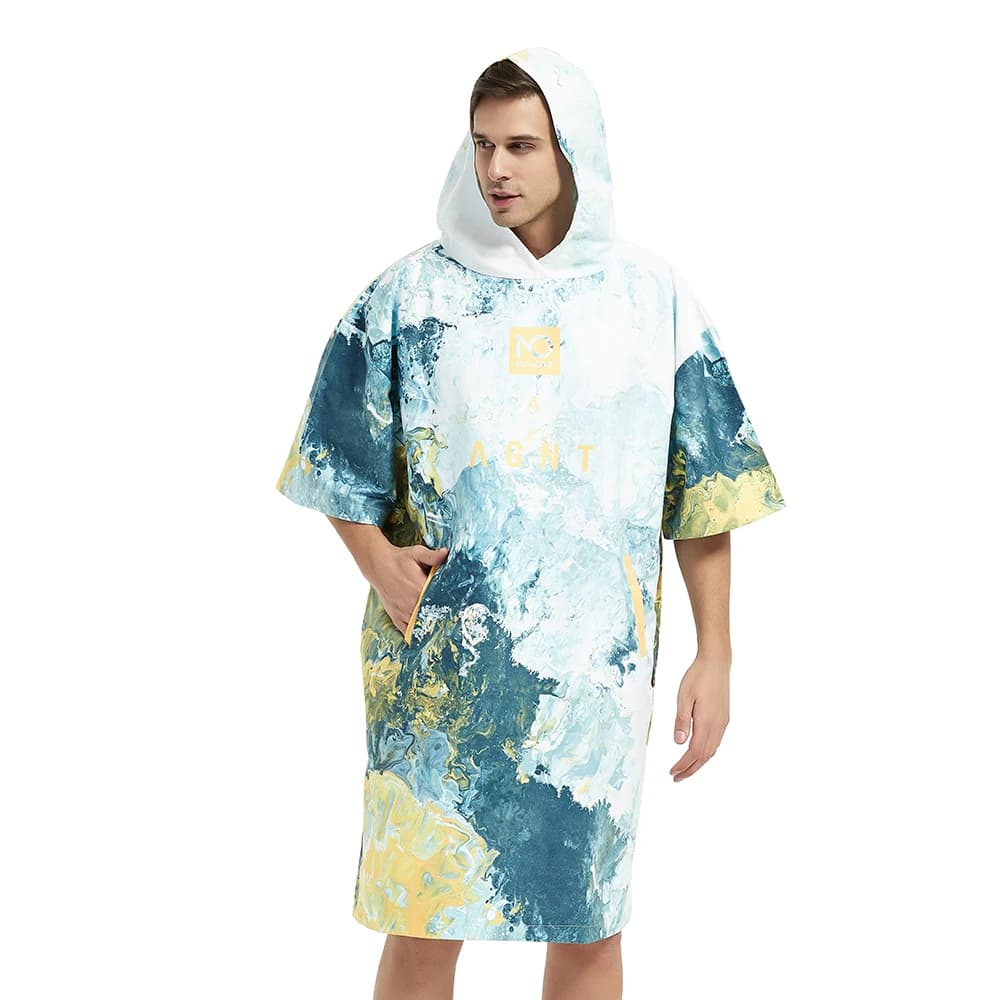 Nu-June-Manteau à capuche en microfibre à séchage rapide pour le surf, Robe à langer pour combinaison, serviette de plage Poncho, séchage rapide, sport, Nu-June