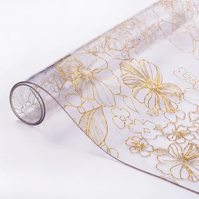 Nappe en PVC imperméable à l'huile, motif de fleurs Kawaii, plastique transparent, verre souple, panneaux de cristal, napperons, décor MER, 256