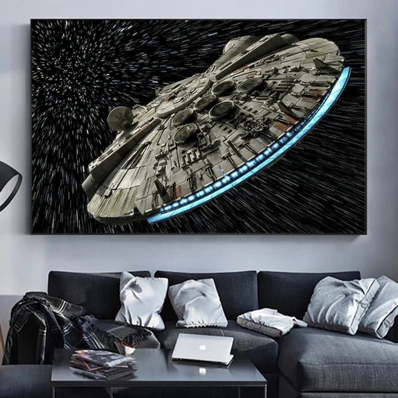 Toile de Film de Science-Fiction classique, affiches de vaisseau spatial de Falcon destructeur et images d'art murales imprimées pour décoration de maison