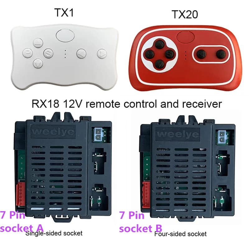 WEELYE RX18 12V enfants alimenté monter sur voiture 2.4G Bluetooth télécommande, récepteur pour enfants pièces de rechange de voiture électrique
