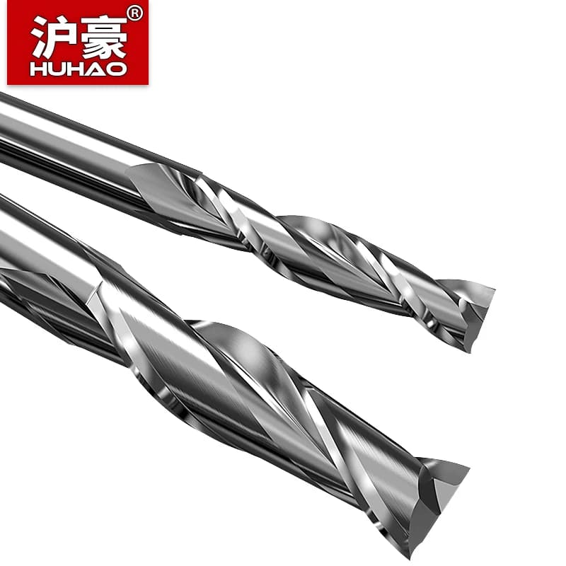 HuHao – fraises à 2 cannelures, entièrement rectifiées, à extrémité longue, mèche de routeur 60-220mm, Anti-vibration, pour Center d'usinage de l'acier CNC