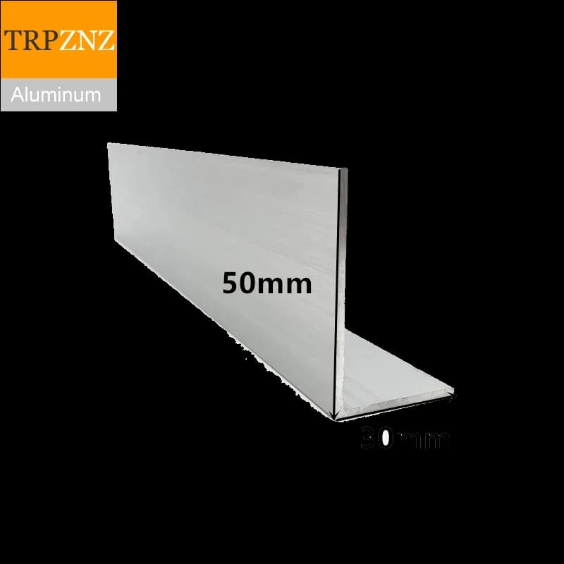 Profilé en aluminium 6063 en L, 30x50mm, épaisseur 2mm 3mm 5mm, profil triangulaire en aluminium pour bordure, matériau de décoration