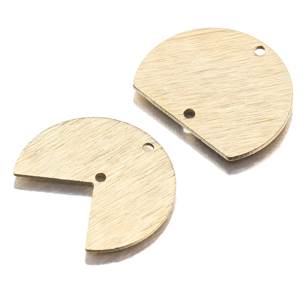 Lot de 20 pièces de breloques en laiton originales, connecteurs découpés en cercle, demi-rond texturé, pour bricolage, Bracelet, boucles d'oreilles, fabrication de bijoux