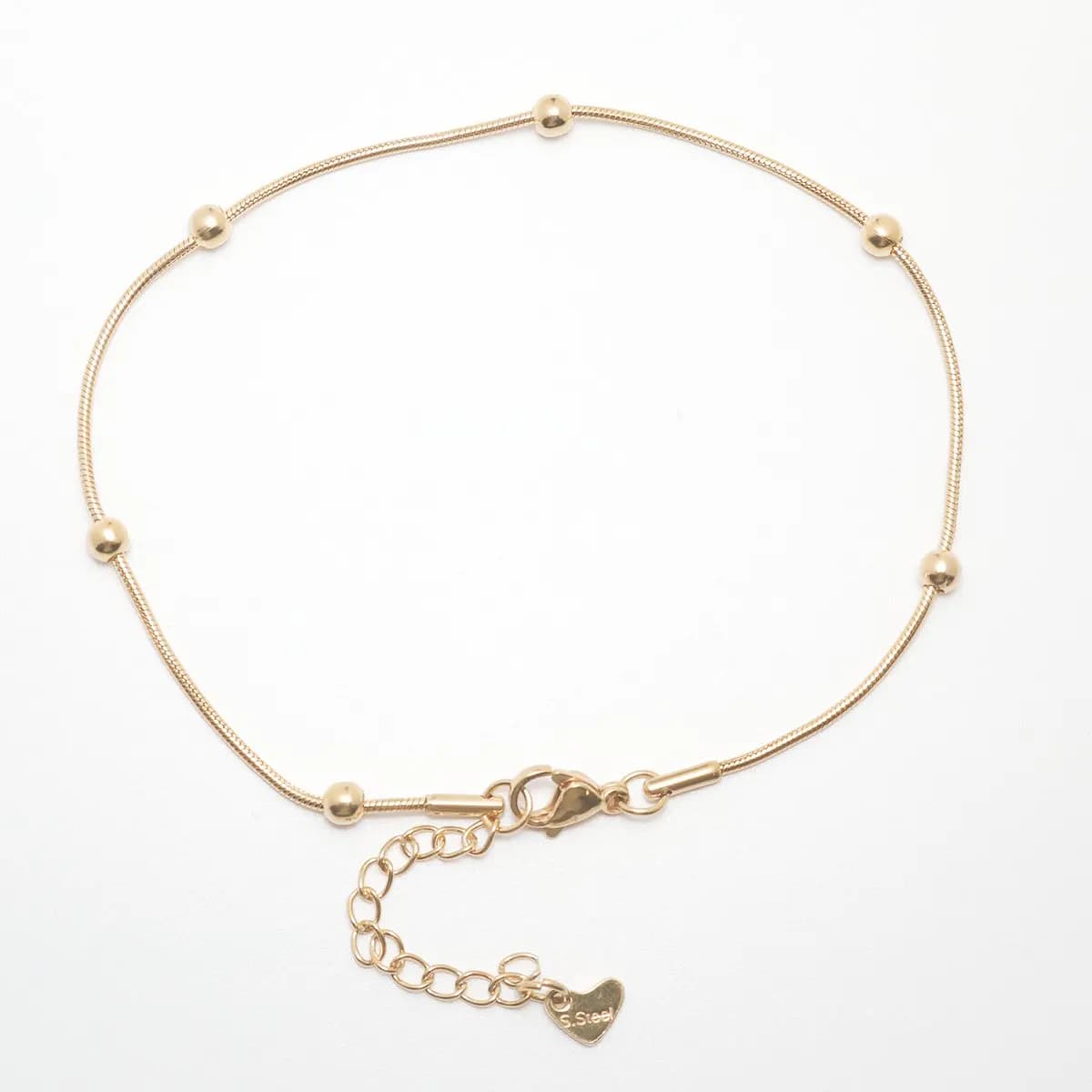 Bracelet de cheville en acier inoxydable pour femme, bracelet de cheville en or, bracelet de cheville en forme de cœur rond, bracelet de cheville sur la jambe, accessoires de bijoux, 1 PC, 304