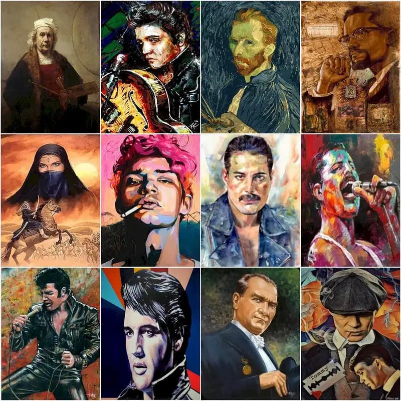 Gatyztoire – peinture à l'huile par numéros pour hommes, cadre moderne abstrait, peint à la main, pour maison