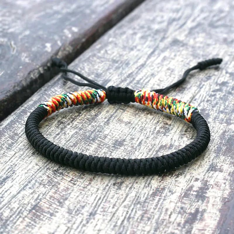 Bracelet tibétain bouddhiste fait à la main pour homme, tressé, réglable, ULà nœud King Kong, bijoux porte-bonheur, nouveau