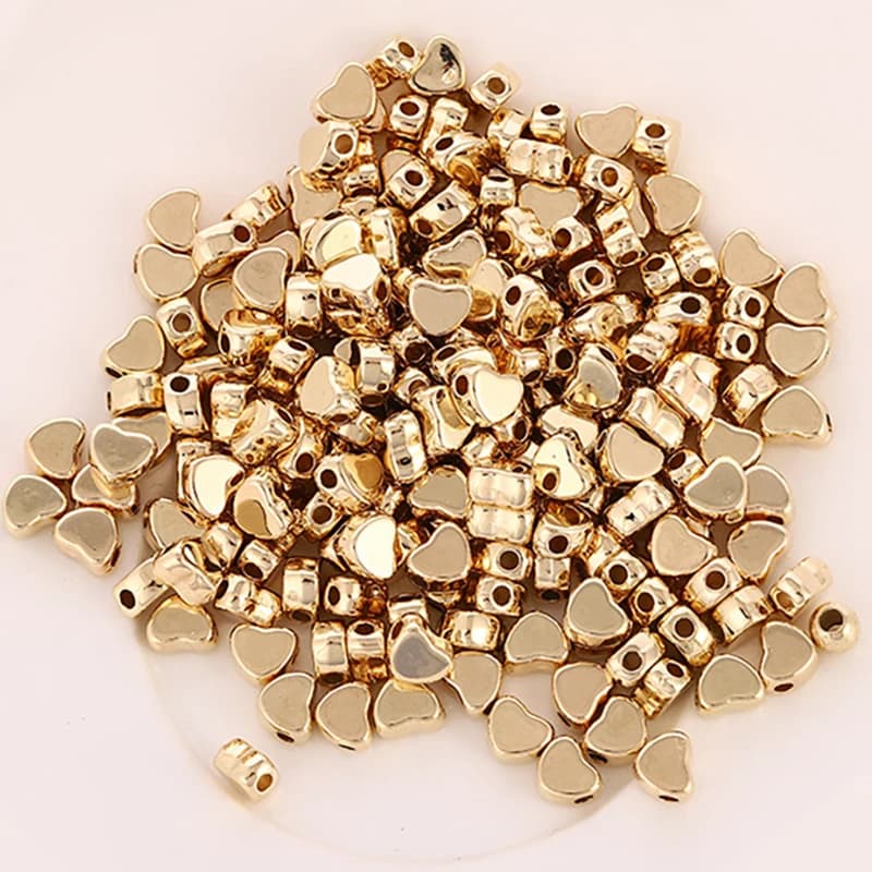 100 pc/lot amour coeur forme CCB perle plaqué or perles en vrac entretoise pour la fabrication de bijoux accessoires collier à faire soi-même Bracelet breloques
