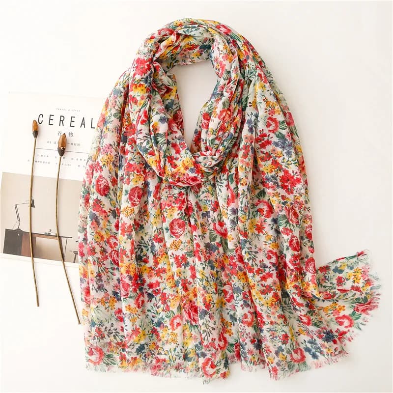 Nouvelle mode millions de Polka frange florale Viscose châle écharpe dame haute qualité enveloppement bandeau Bufandas musulman Hijab Sjaal 180*90Cm