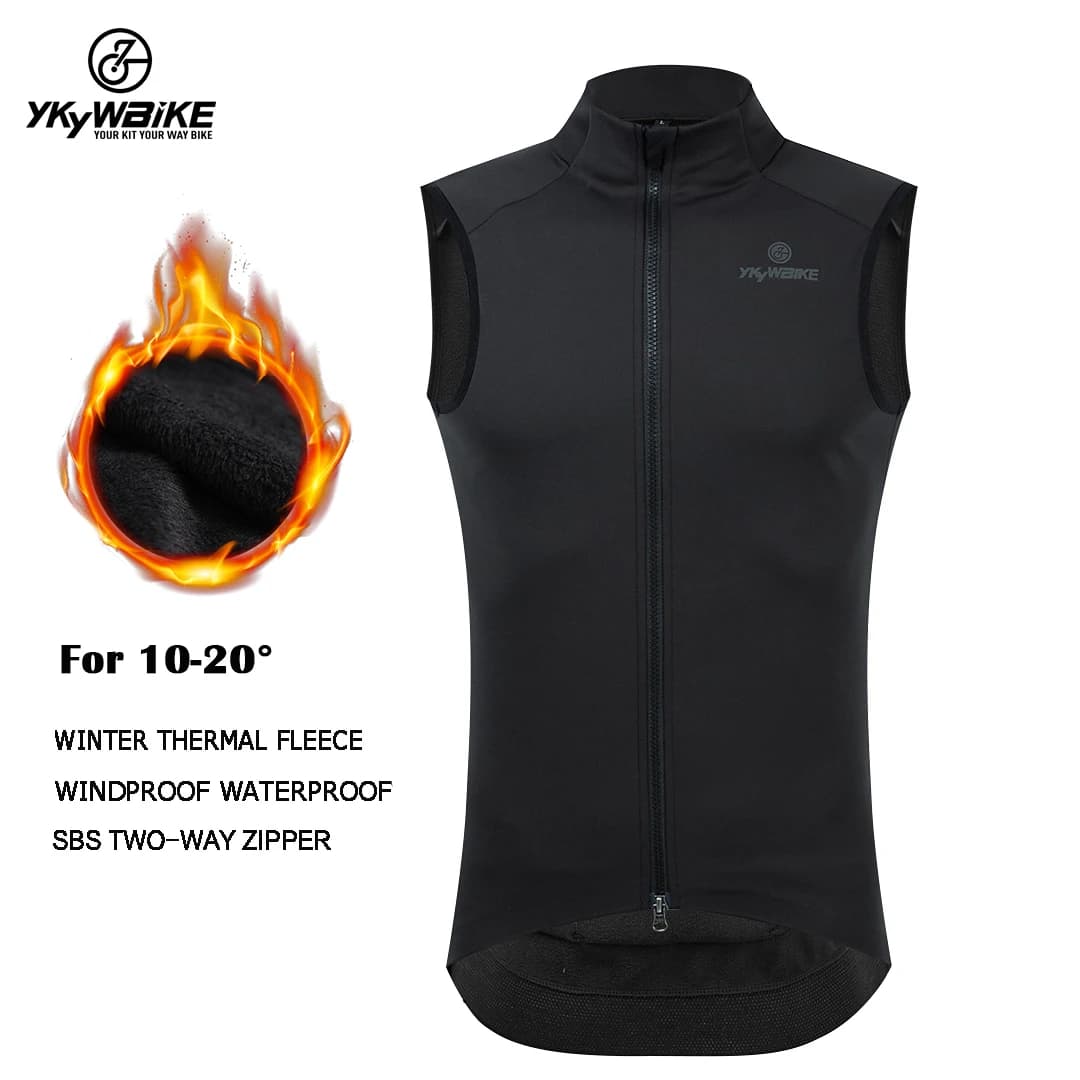 YKYWBIKE-Veste de cyclisme coupe-vent et imperméable Smile GlaVTT Bike, Vêtements de vélo en fibre noire, Hiver