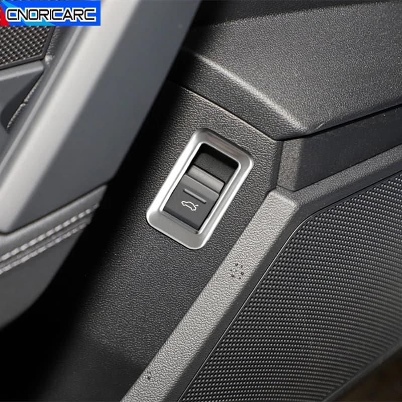 Cadre de bouton de coffre de porte de voiture, décoration Texture carbone, garniture pour Audi A3 8Y 2021 – 2022, accessoires d'intérieur automobile en acier inoxydable