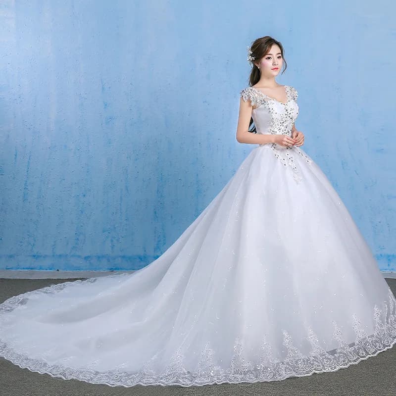 Gryffon – robe De mariée en dentelle brodée, col en v, robe De bal, robe De princesse, grande taille, Sexy