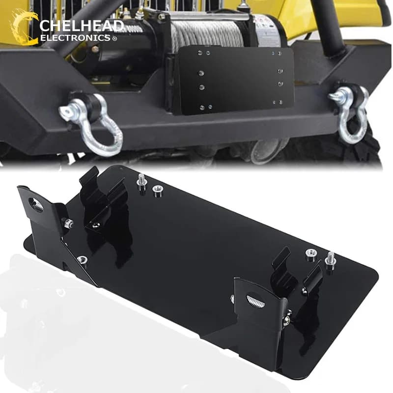 Support de rouleau de treuil rabattable pour véhicule, support de guide de chaîne, plaque de planificateur de ket rapide, cadre de numéro de voiture, SUV, RL, UTV, 4tage, accessoires automobiles