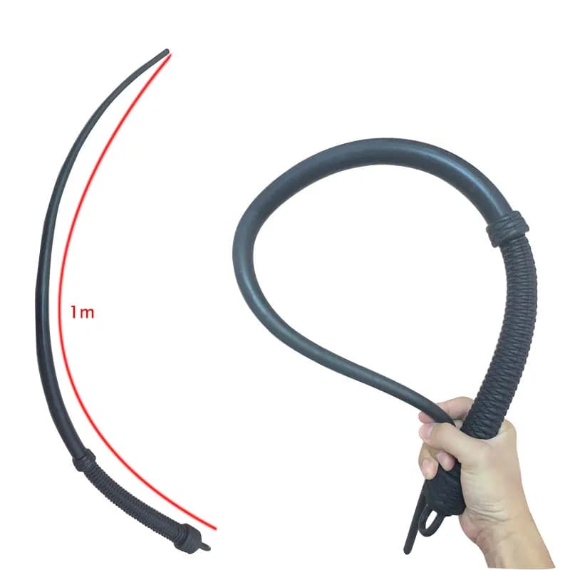Fouet en caoutchouc fait à la main, fouet d'équitation dur, fouet d'équitation d'autodéfense, fouet pliable extérieur, outil élastique EDC, 1m