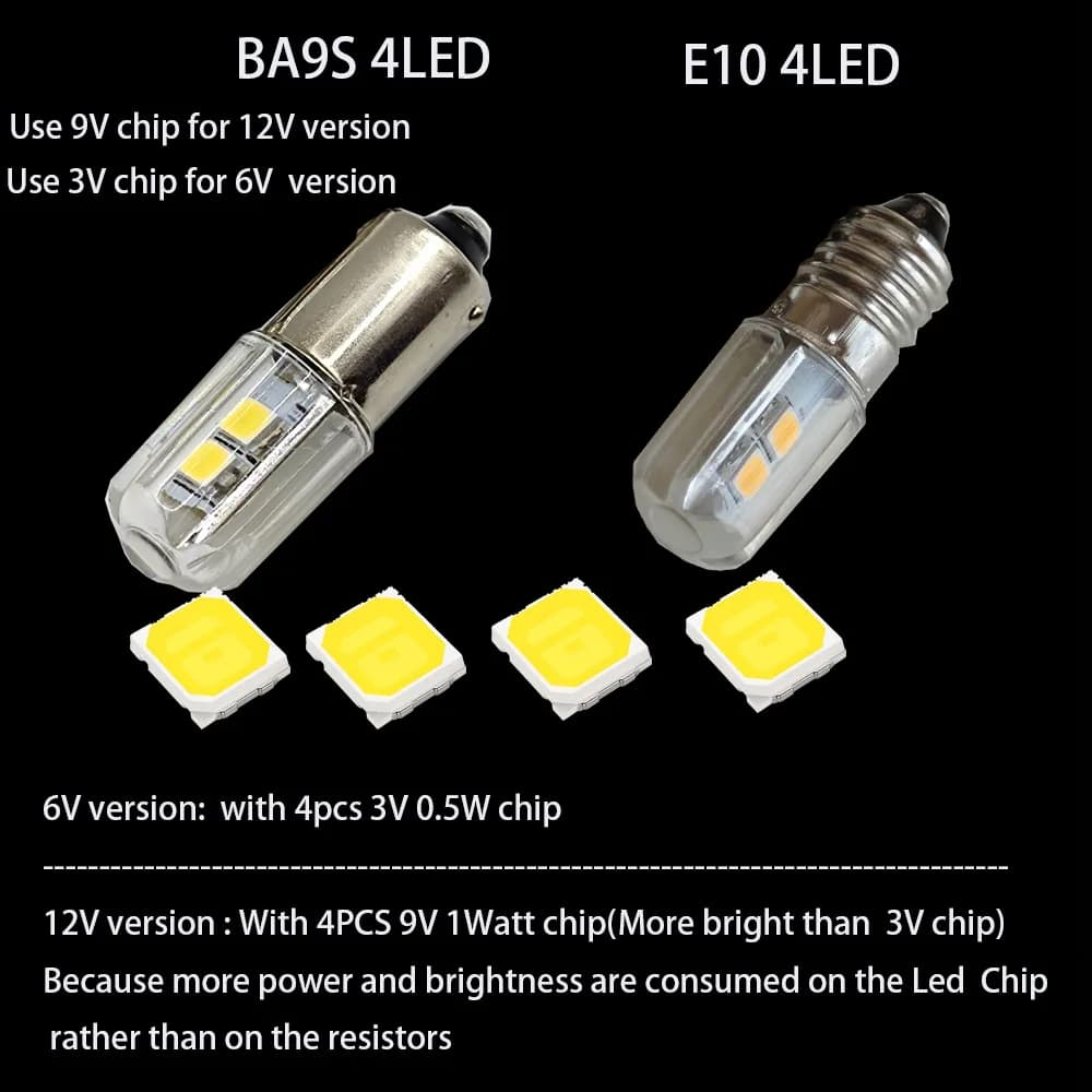 2 pièces E10 T4w H21W Ba9s BA9 BA9S 57 756 1816 1891 1893 3886X ampoule LED lampe indicateur LED ampoule 6V 6.3V 12V voyant d'avertissement