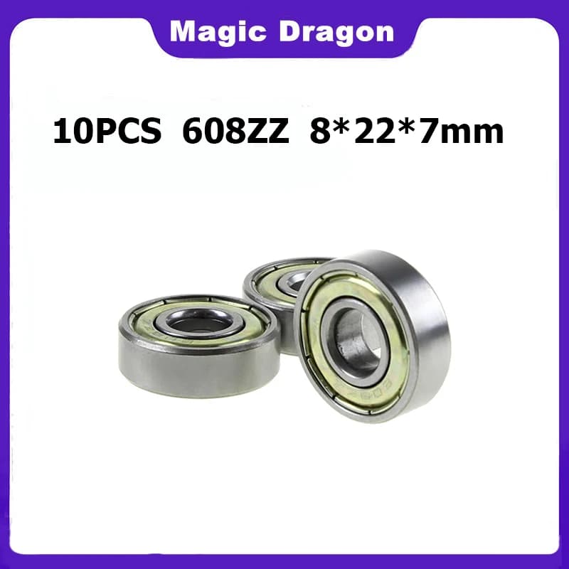 Roulements à billes à gorge profonde ABEC-5 608ZZ de haute qualité, 10 pièces, roulement à billes 608, 608 2Z, scellé en métal, 608 608Z 608ZZ, 8*22*7mm