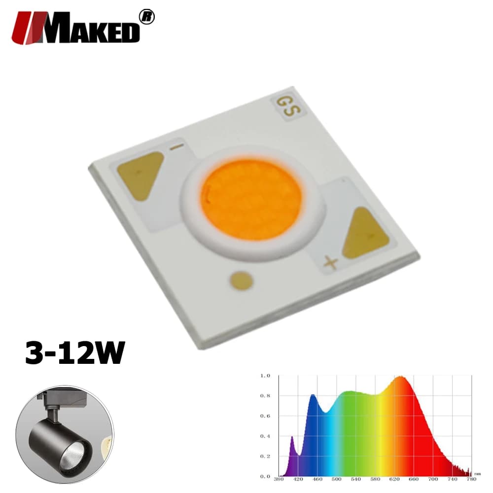 20pc LED COB à spectre complet 3W 5W 7W 10W 12W Ra 97 36V 130LM/W 1304-7.5MM 3000-4000-5000K toutes les sources de lumière solaire de jeu de couleurs