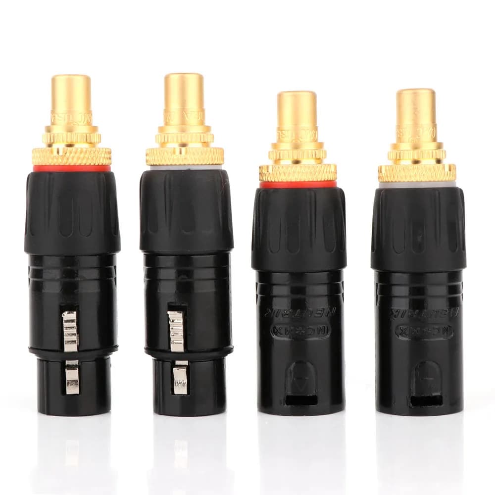 NUTRIK-Adaptateur de prise XLR mâle vers RCA femelle, plaqué or, prise RCA, prise de câble XLR vers RCA femelle, 2 pièces