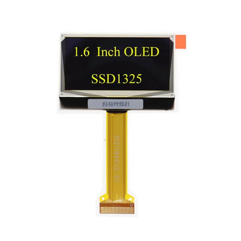 Écran OLED jaune SPI 24 broches de 1.6 pouces, lecteur SSD1325 IC 128x64, Interface parallèle