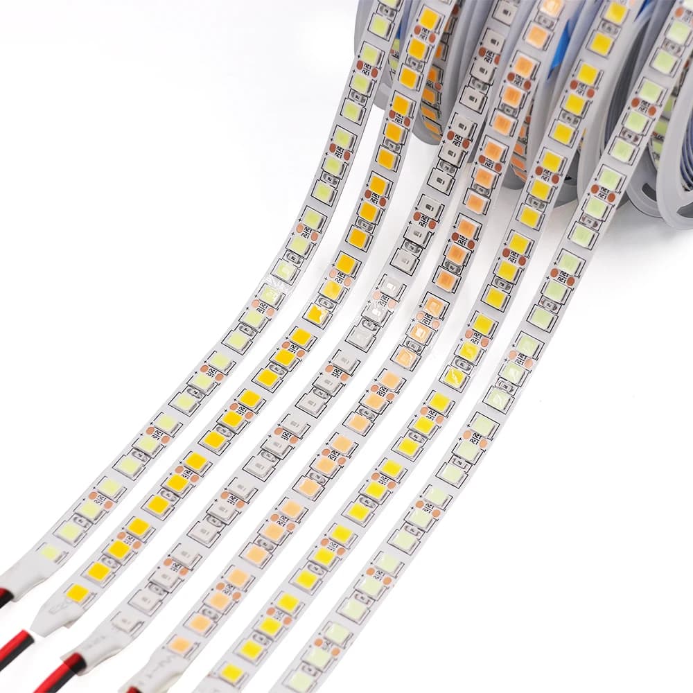 Bande Lumineuse LED Flexible et Étanche, Ruban de Diodes, Blanc Chaud Naturel, Bleu Glacé, Rouge, 5m, 12V, SMD5054, 120 Diodes/m