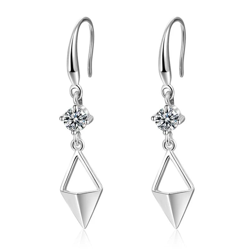 ZDADAN – boucles d'oreilles demi-creuses en forme de losange en argent Sterling 925 pour femmes, bijoux à la mode, cadeau de Festival