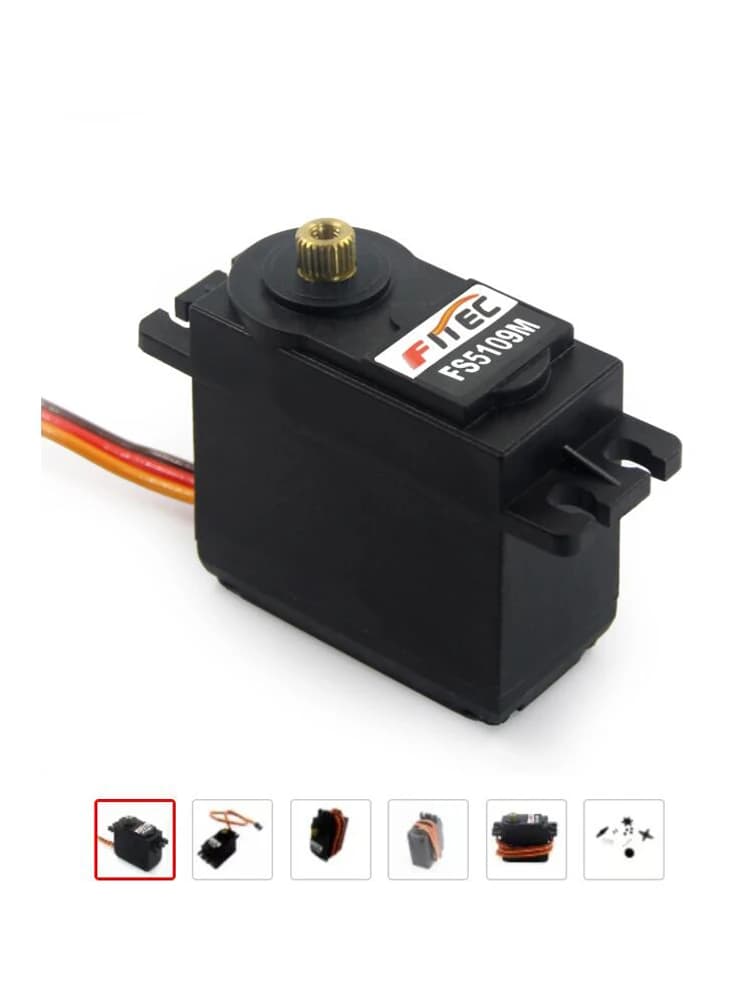 Feetech – engrenage métallique analogique FS5109M 10kg, Servo RC à 180 degrés, pièces de Robot, direction pour voiture à échelle 1:8/1:10