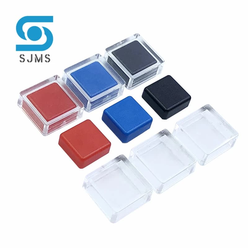 Capuchons de boutons de commutation tactiles carrés avec couvercle transparent, chapeau pour document, tête carrée, A66, 8x8x4.4mm, 6x6x7.3mm, 50 pièces