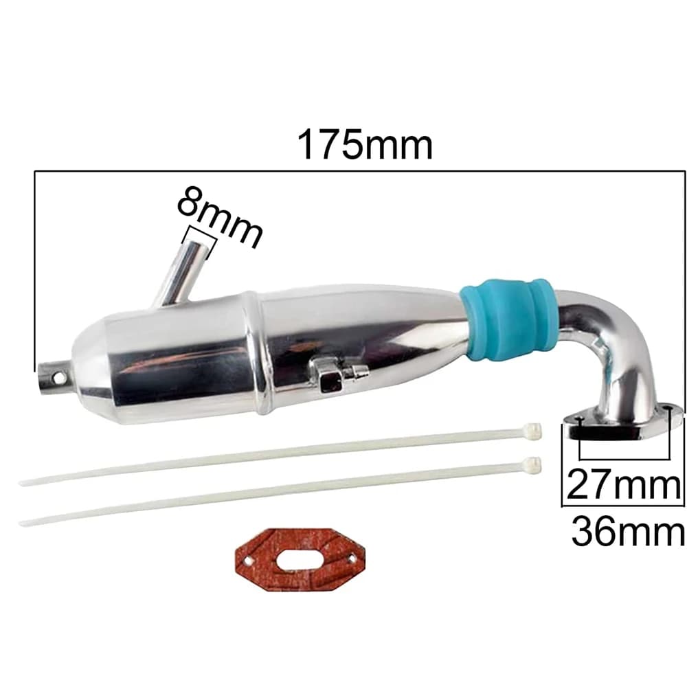 Ensembles de tuyaux d'échappement en aluminium pour modèle de voiture Nitro Buggy 1:10 HSP 94188/94122/94166, pièces de mise à niveau