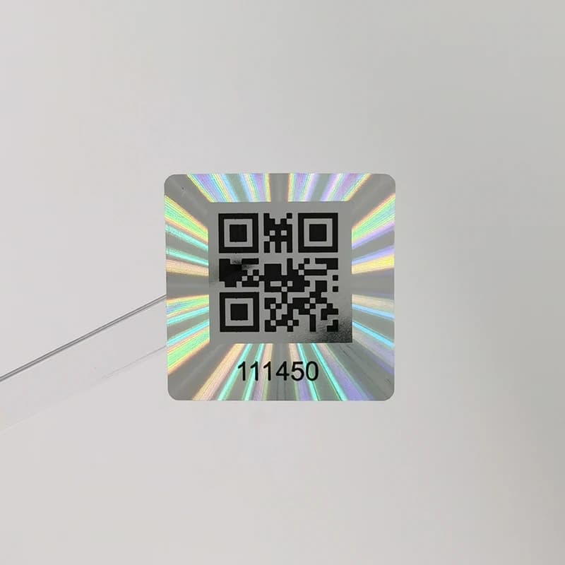 Autocollant holographique de Code QR 25x25mm, 1000 pièces, inviolable vide, étiquette de sécurité Laser authentique, numéro Unique, personnalisé