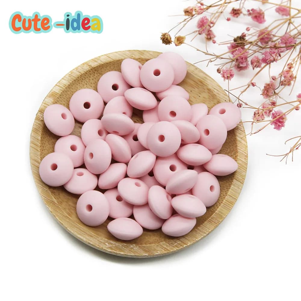 Mignon-idée bébé Silicone lentilles perles 100 pièces bébé boulier lentilles perles de dentition infantile sucette chaîne soins jouets accessoires cadeau