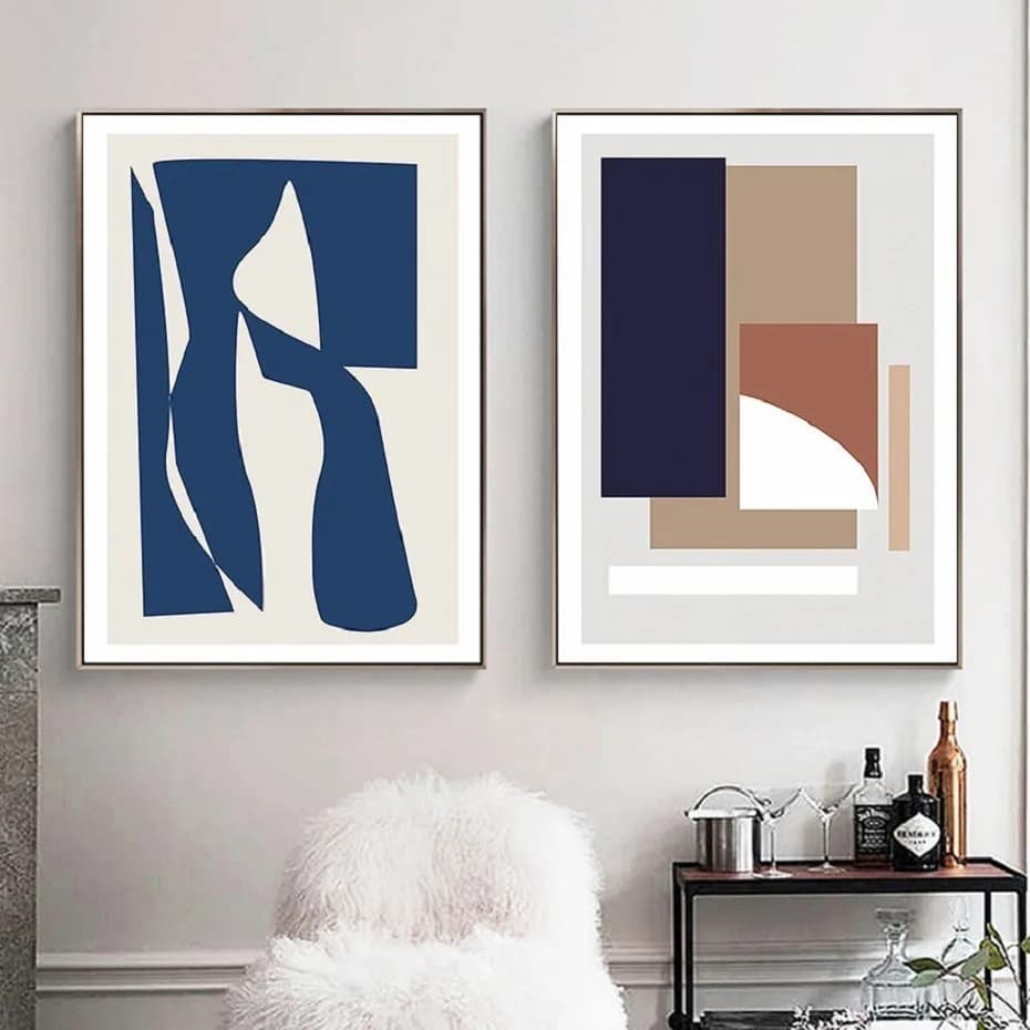 Affiches géométriques abstraites scandinave, peinture sur toile d'art moderne, impressions murales, images d'art pour bureau, salon, décoration de maison
