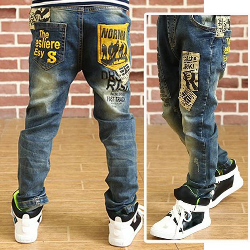 IENENS garçons jean pantalon enfant Denim pantalons longs printemps automne vêtements 4-11 ans enfants pantalons décontractés jeune garçon Stretch jean
