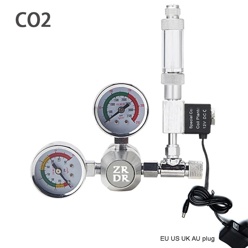 ZRDR bricolage Aquarium régulateur de CO2 compteur de bulles sans retour Kit d'électrovanne indépendante réservoir de poisson vanne de réduction de pression de CO2