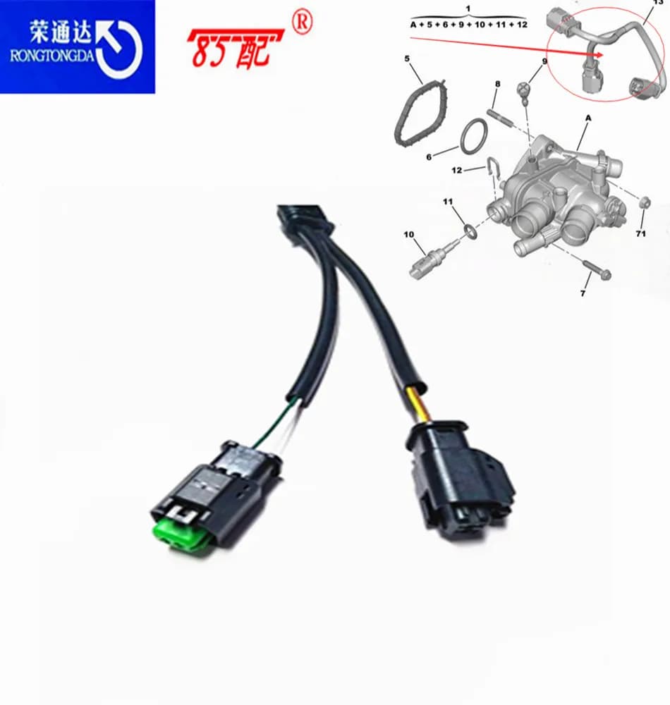 Thermoandreharness 9804315380-Ligne de température d'eau, pour KIT 207/308/3008/4008/Cristaux en C3/C4/C5/Mini/DS3